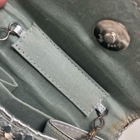 Vintage F.W. Woolworth Silver Metallic Sequins Mini Chain Bag - Picture 7 of 16